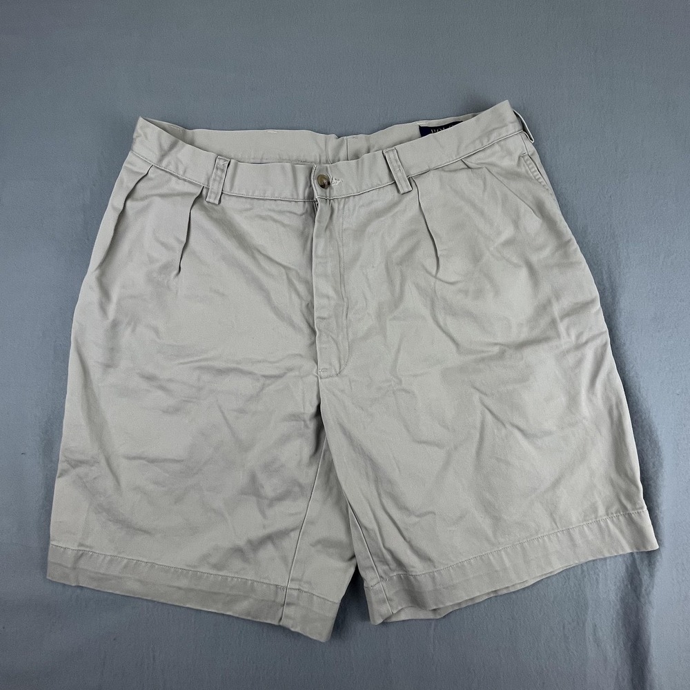 Polo‎ Ralph Lauren Shorts Mens 36 Beige Khaki Classic Fit Pleated 9 Chino Cotton